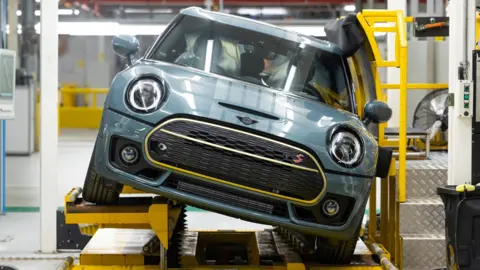 A Mini Cooper S  on the production line at BMW's final assembly plant in Cowley near Oxford, UK, on 11 September, 2023.