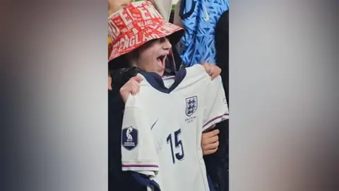 Jade Graham Poppy after receiving Millie Bright's England shirt