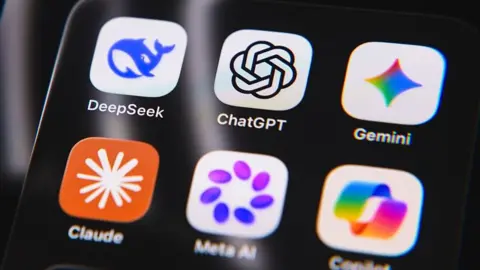 A selection of AI apps on a phone