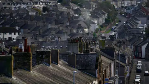 A general view across the rooftops of Workington a key battleground Red Wall area that voted Conservative in 2019 before switching back to Labour in 2024