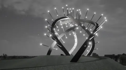 Star of Caledonia Trust A view of how the Star of Caledonia might look at night with its spiral structure and spikes of light