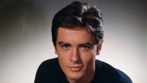 Getty Images Head and shoulders portrait photo of French actor Alain Delon taken during the 1960s