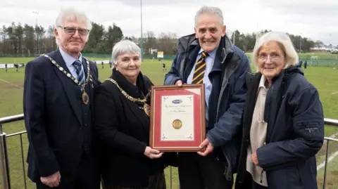 Durham County Council Roy Tyerman, Joan Nicholson, Chairman's medal, rugby
