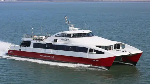 High speed Red Jet 4 ferry vessel taken out of service