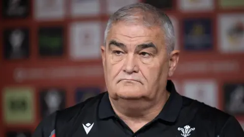 WRU Community Game Board chair John Manders during a press conference 