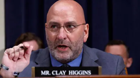 Getty Images Clay Higgins is speaking during a House committee meeting