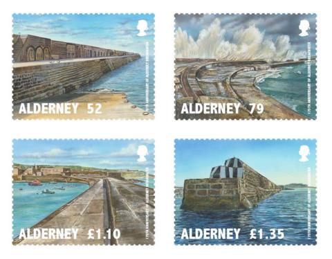 Alderney breakwater stamps