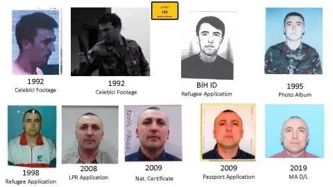US Immigration and Customs Enforcement A set of photos that appear to show Kemal Mrndzic through the years, from 1992 to 2019, released by US Immigration and Customs Enforcement 