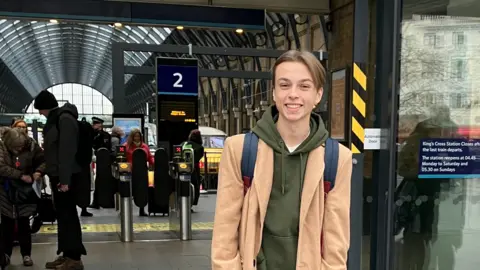 Luke Hall Luke Hall outside King's Cross train station in London