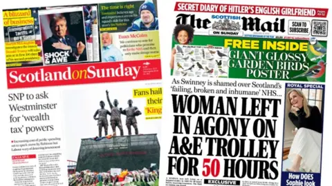 index picture combining the front pages of two newspapers