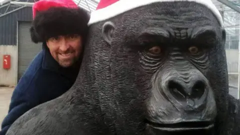 Andrew Scott Gary the gorilla with owner Andrew Scott