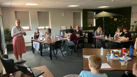 BBC/Phil Bodmer A typical classroom at Pivot Academy using low lights to provide a calm atmosphere for learners with special educational needs.