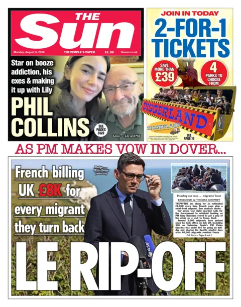 "Le rip-off" reads the headline on the front page of the Sun.