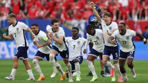 England celebrate after penalty shoot out