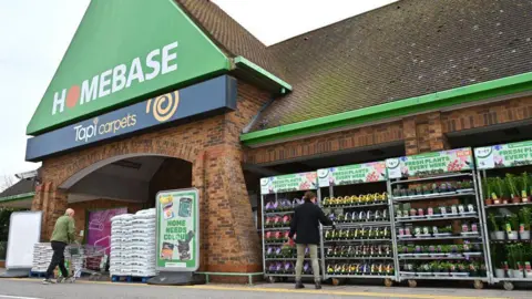 Getty Images Customers outside a Homebase store