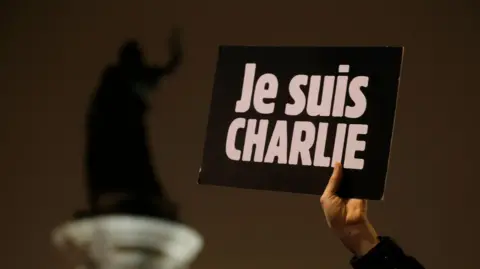 Reuters A black placard saying Je Suis Charlie 