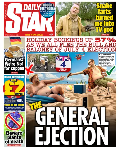 "The general ejection" says the Daily Star on its front