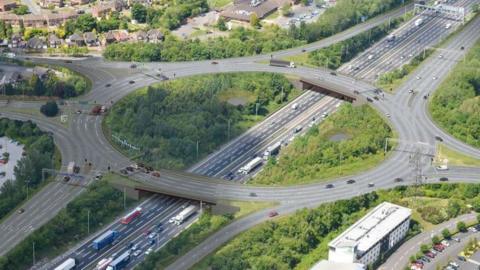 The M6 Junction 10 near Walsall 