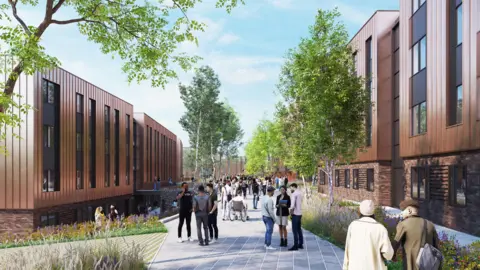 Staffordshire University CGI of the new student village