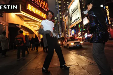 NY Daily News Archive via Getty Images Jordan Neely does his Michael Jackson impression