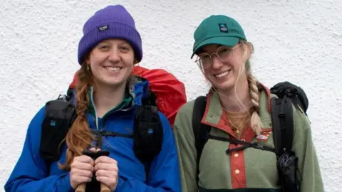 BBC Ally Turner and Glynis Mattheisen in their walking gear