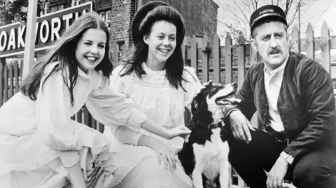 Getty Images Sally Thomsett and Jenny Agutter meet Bernard Cribbins in a scene from the film 'The Railway Children', 1970.