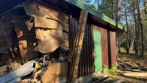 Forestry England Another view of the damaged building.