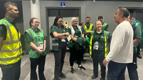 Tony Tardio Image of Mr Tardio and the medics at Wembley Stadium