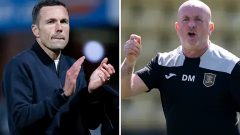Ross County's Don Cowie and Livingston's David Martindale