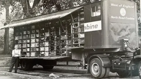 Handout Harry Simmons with the west of England north road transporter