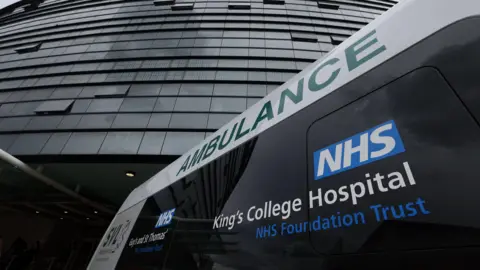  EPA-EFE/REX/Shutterstock Ambulance outside a London hospital