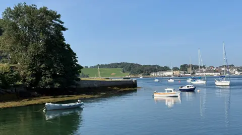 BBC Weather Watcher Paul Monty Boats in a harbour.
