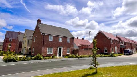 Red brick homes on a new estate