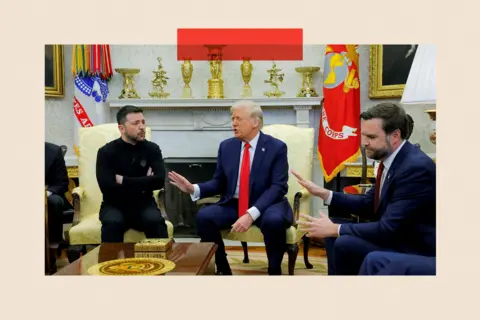 Reuters Zelensky, Trump and Vance looking tense in the Oval Office