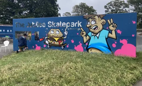 Artwork at Guernsey skatepark
