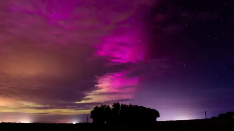 TJM/BBC Weather Watchers Aurora borealis pictured from Carnoustie