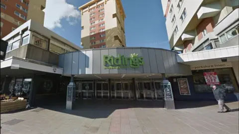 The Kirkgate entrance to The Ridings shopping centre in the centre of Wakefield.