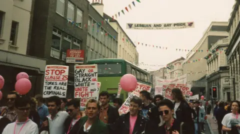 Alf Le Flohic A photo of a protest that took place in 1991.