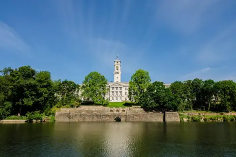 Getty Images Trent Building over the Highfields Lake in Nottingham 