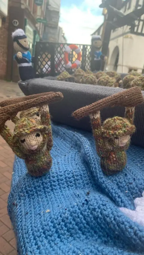 Bridgnorth Town Council Knitted scenes of D-Day