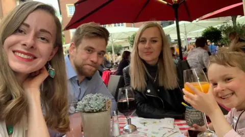 Kateryna Sievodnieva Ms Sievodnieva, her daughter, and a German couple