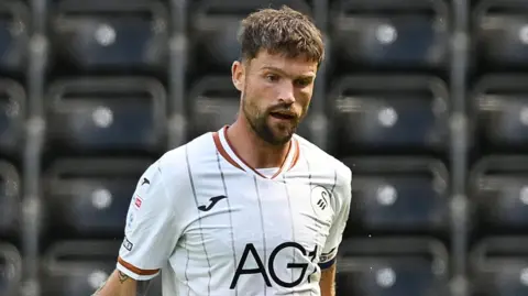 Cameron Burgess in action in Swansea's pre-season friendly against Leganes 