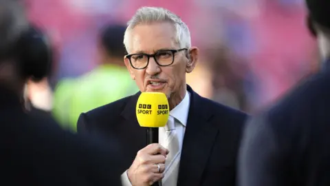 BBC sports presenter and former England international football player Gary Lineker returns home on March 13, 2023 in London, England. 