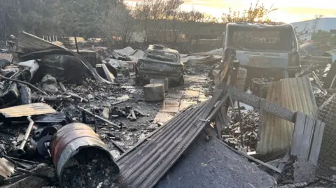 Fire damage at new-build estate in Worksop