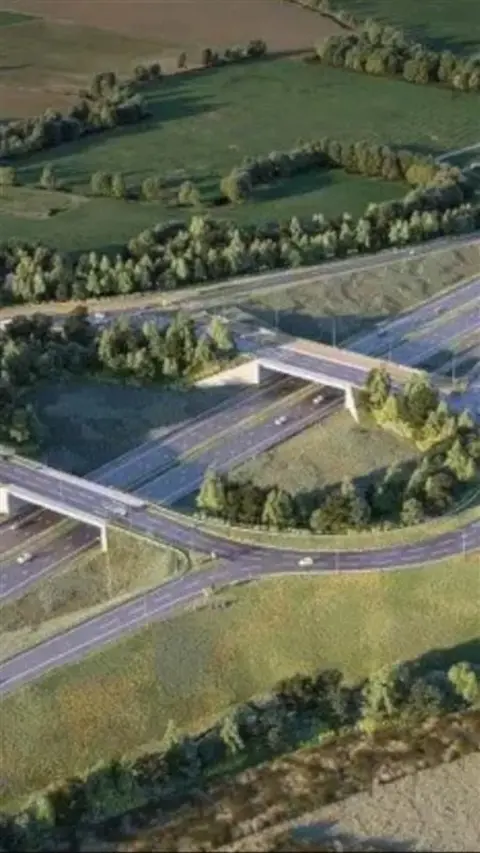 An artist impression of the motorway junction at M5.