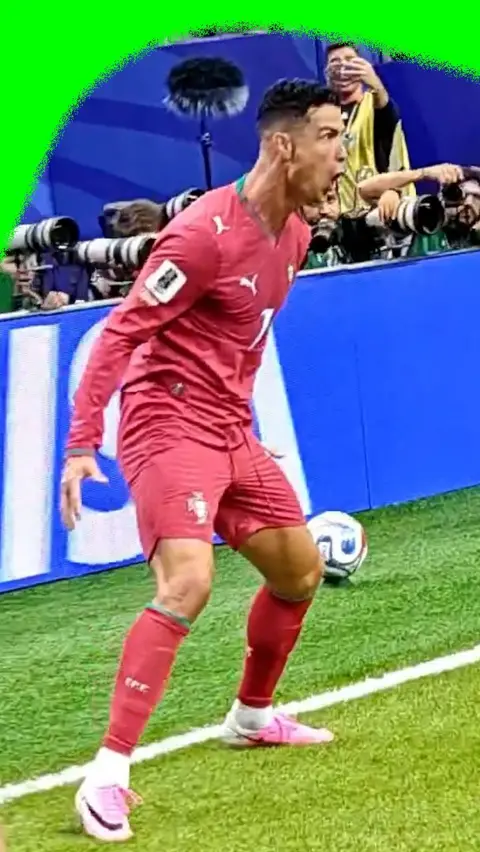 Cristiano Ronaldo's signature celebration after scoring a second goal for Portugal in the 2026 World Cup