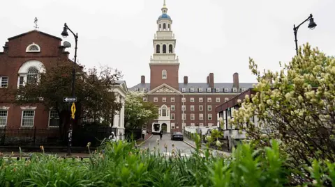 An exterior view of Harvard University