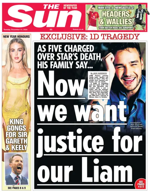 Now we want justice for our Liam, reads the front of the Sun