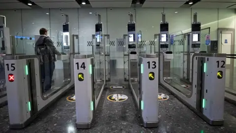 e-gates at an airport
