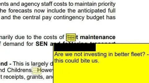 North Lincolnshire Council A screenshot of comments that were inadvertently published by North Lincolnshire Council